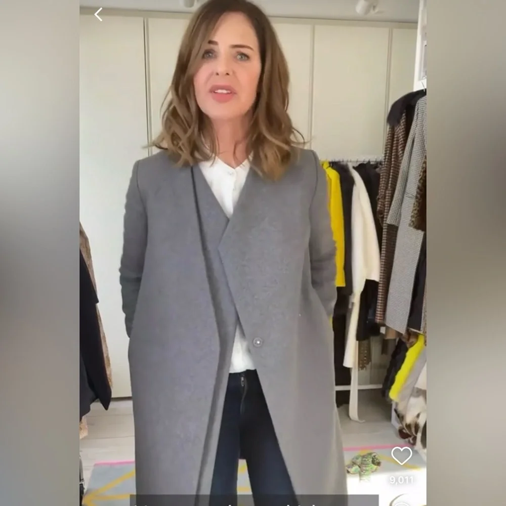 NWOT Asymmetric Architectural Layered Cashmere Coat Trinny Woodall 34 2 - Picture 1 of 10